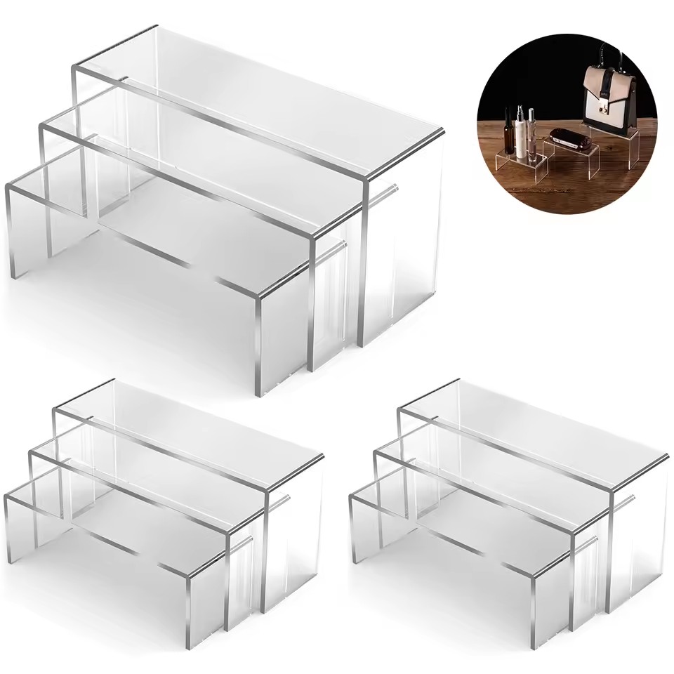 Display Risers Set - 3/6/9/12pc acrílico transparente expositor saco de
