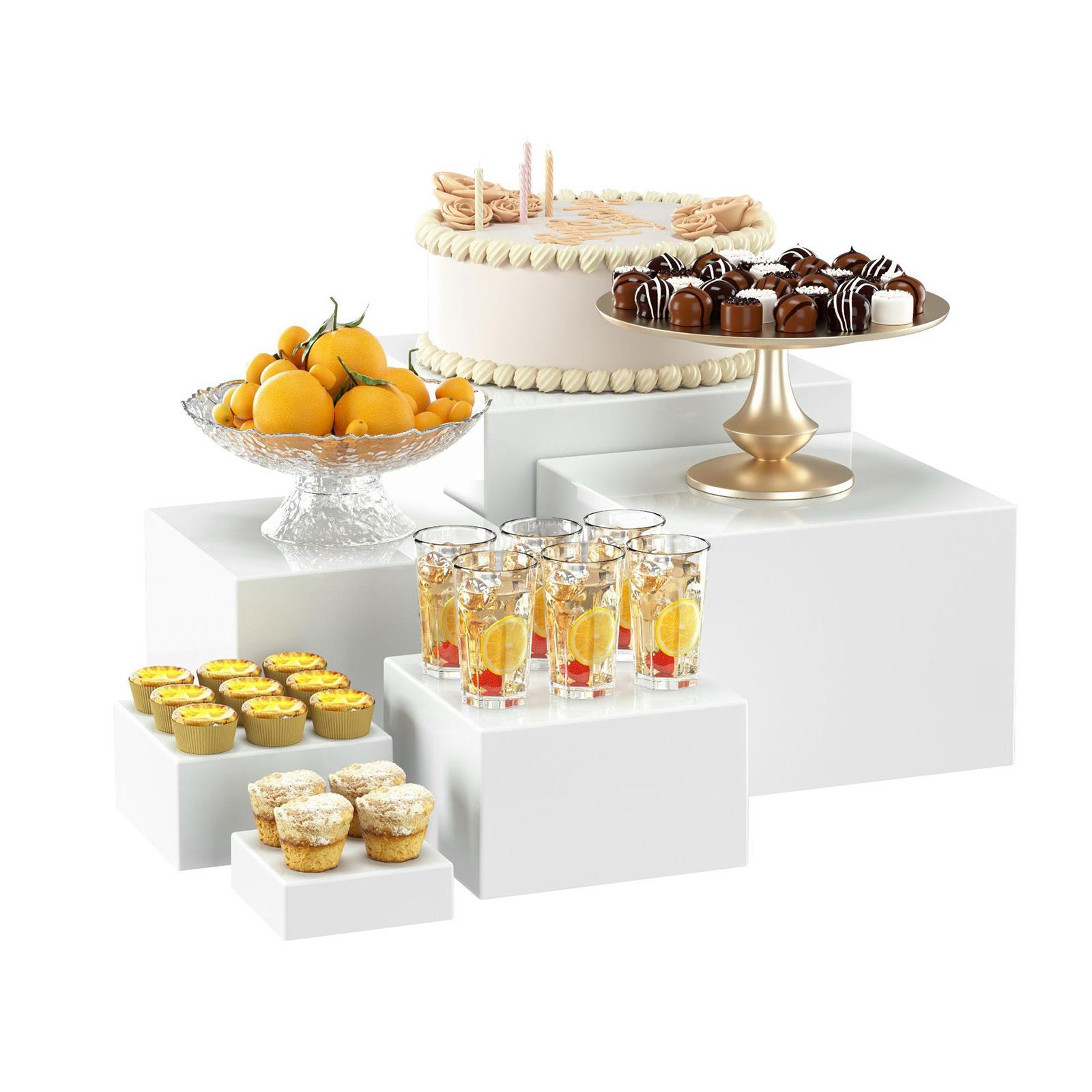 Display Risers Set - 6x acrílico buffet riser sobremesa mesa