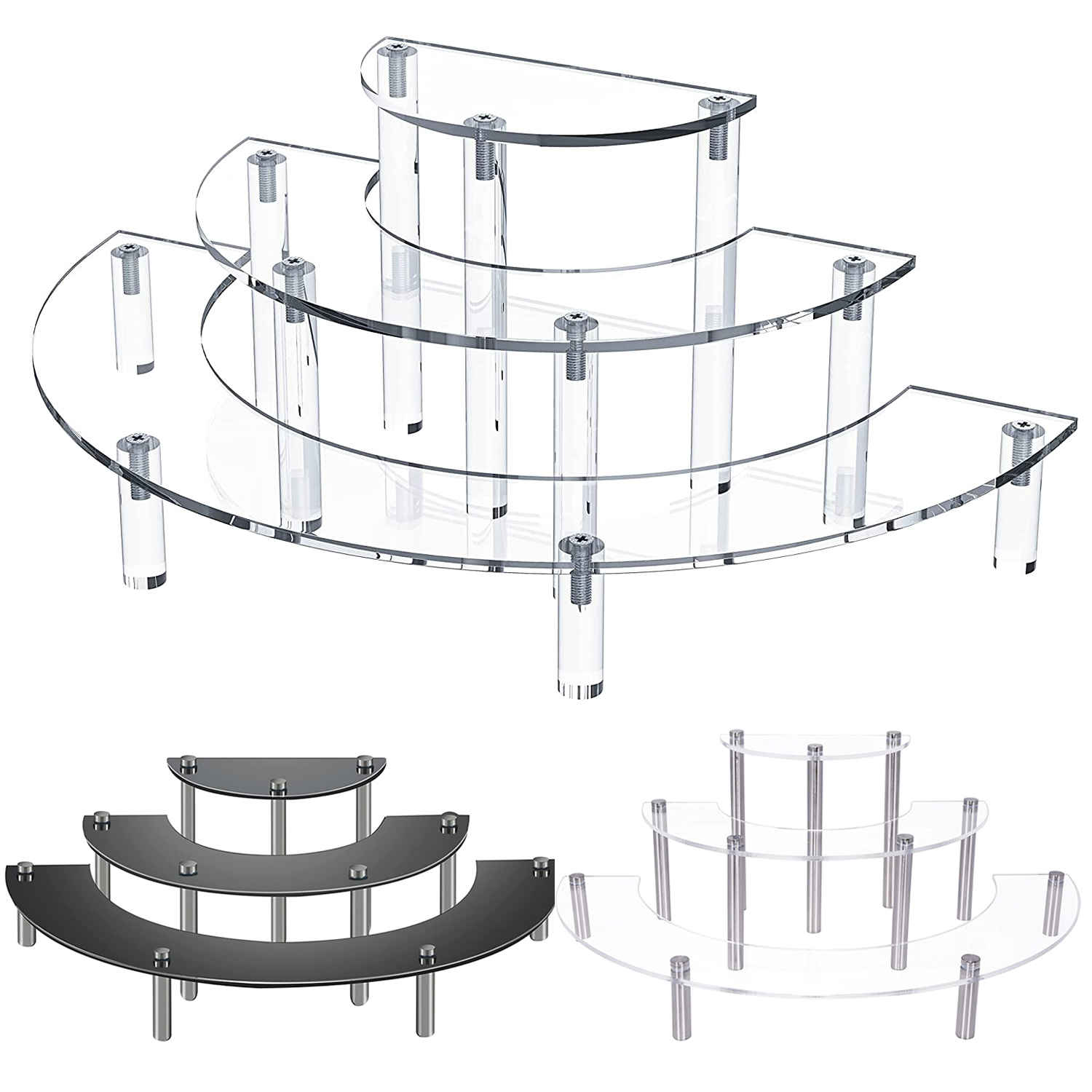 Pop Display Shelf - Acrílico Redondo Cupcake Sobremesa Stand, Riser